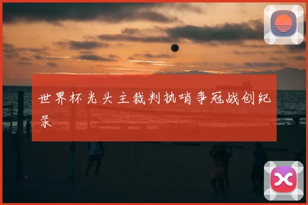 世界杯光头主裁判执哨争冠战创纪录